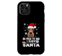 Be Nice To Me I Know Santa Airedale Terrier Dog Christmas Carcasa para iPhone 11 Pro