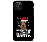 Be Nice To Me I Know Santa Airedale Terrier Dog Christmas Carcasa para iPhone 11 Pro MAX