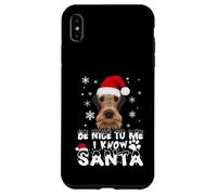 Be Nice To Me I Know Santa Airedale Terrier Dog Christmas Carcasa para iPhone XS MAX