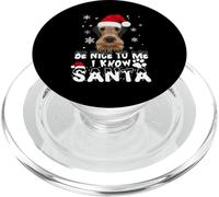 Be Nice To Me I Know Santa Airedale Terrier Dog Christmas PopSockets PopGrip para MagSafe