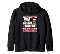 Be Nice To Me I Know Santa Airedale Terrier Dog Christmas Sudadera con Capucha