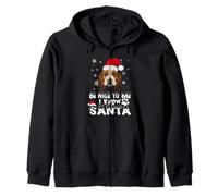Be Nice To Me I Know Santa Basset Hound Dog Christmas Xmas Sudadera con Capucha