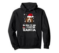 Be Nice To Me I Know Santa Basset Hound Dog Christmas Xmas Sudadera con Capucha