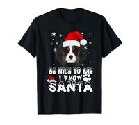 Be Nice To Me I Know Santa Cavalier Dog Christmas Dogs Lover Camiseta