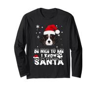 Be Nice To Me I Know Santa Cavalier Dog Christmas Dogs Lover Manga Larga
