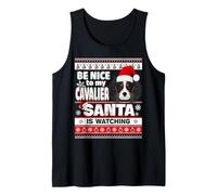 Be Nice To Me I Know Santa Cavalier Dog Christmas Xmas Camiseta sin Mangas