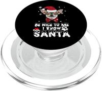 Be Nice To Me I Know Santa Chihuahua Dog Christmas Xmas PopSockets PopGrip para MagSafe