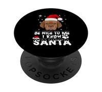 Be Nice To Me I Know Santa Dogue de Bordeaux Dog Christmas PopSockets PopGrip Adhesivo