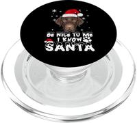 Be Nice To Me I Know Santa Labrador Retriever Dog Christmas PopSockets PopGrip para MagSafe