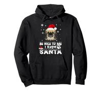 Be Nice To Me I Know Santa Pekingese Dog Funny Christmas Xma Sudadera con Capucha