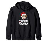 Be Nice To Me I Know Santa Pit Bull Dog Christmas Xmas Sudadera con Capucha