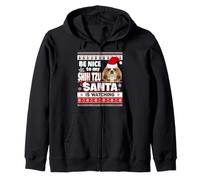 Be Nice To Me I Know Santa Shih Tzu Dog Christmas Sudadera con Capucha