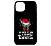 Be Nice To Me I Know Santa Sphynx Cat Christmas Carcasa para iPhone 13