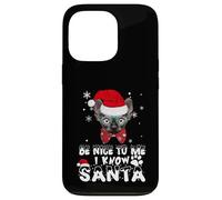 Be Nice To Me I Know Santa Sphynx Cat Christmas Carcasa para iPhone 13 Pro
