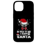 Be Nice To Me I Know Santa Sphynx Cat Christmas Carcasa para iPhone 14