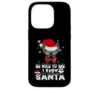 Be Nice To Me I Know Santa Sphynx Cat Christmas Carcasa para iPhone 14 Pro