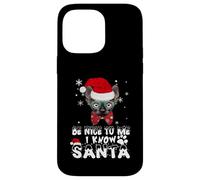 Be Nice To Me I Know Santa Sphynx Cat Christmas Carcasa para iPhone 14 Pro MAX