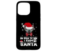 Be Nice To Me I Know Santa Sphynx Cat Christmas Carcasa para iPhone 15 Pro MAX