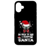 Be Nice To Me I Know Santa Sphynx Cat Christmas Carcasa para iPhone 16 Plus