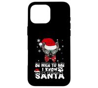 Be Nice To Me I Know Santa Sphynx Cat Christmas Carcasa para iPhone 16 Pro MAX