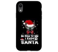 Be Nice To Me I Know Santa Sphynx Cat Christmas Carcasa para iPhone XR
