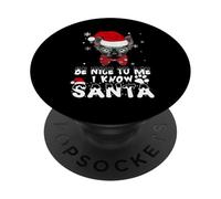 Be Nice To Me I Know Santa Sphynx Cat Christmas PopSockets PopGrip Adhesivo