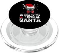 Be Nice To Me I Know Santa Sphynx Cat Christmas PopSockets PopGrip para MagSafe