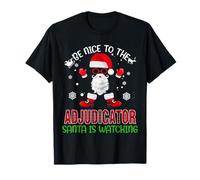Be Nice To The Adjudicator Santa Watching Funny Christmas Camiseta