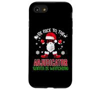 Be Nice To The Adjudicator Santa Watching Funny Christmas Carcasa para iPhone SE (2020) / 7/8