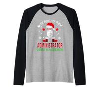 Be Nice To The Administrator Santa Watching Funny Christmas Camiseta Manga Raglan