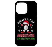 Be Nice To The Administrator Santa Watching Funny Christmas Carcasa para iPhone 14 Pro MAX