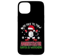 Be Nice To The Administrator Santa Watching Funny Christmas Carcasa para iPhone 15 Plus