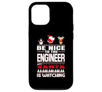 Be Nice To The Engineer Santa Is Watching Funny Christmas Carcasa para iPhone 12/12 Pro