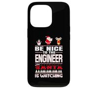 Be Nice To The Engineer Santa Is Watching Funny Christmas Carcasa para iPhone 13 Pro