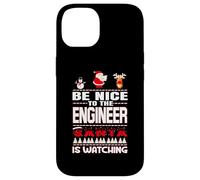 Be Nice To The Engineer Santa Is Watching Funny Christmas Carcasa para iPhone 14