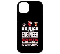 Be Nice To The Engineer Santa Is Watching Funny Christmas Carcasa para iPhone 14 Plus