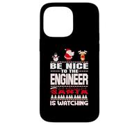 Be Nice To The Engineer Santa Is Watching Funny Christmas Carcasa para iPhone 14 Pro MAX