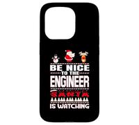 Be Nice To The Engineer Santa Is Watching Funny Christmas Carcasa para iPhone 15 Pro