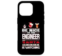 Be Nice To The Engineer Santa Is Watching Funny Christmas Carcasa para iPhone 16 Pro