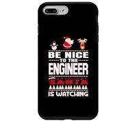 Be Nice To The Engineer Santa Is Watching Funny Christmas Carcasa para iPhone 7 Plus/8 Plus