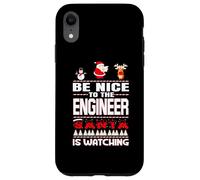Be Nice To The Engineer Santa Is Watching Funny Christmas Carcasa para iPhone XR