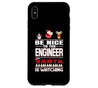 Be Nice To The Engineer Santa Is Watching Funny Christmas Carcasa para iPhone XS MAX