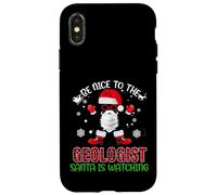 Be Nice To The Geologist Santa Is Watching Funny Christmas Carcasa para iPhone X/XS