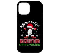 Be Nice To The Mediator Santa Is Watching Christmas Xmas Carcasa para iPhone 12 Mini