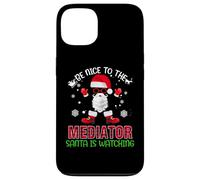 Be Nice To The Mediator Santa Is Watching Christmas Xmas Carcasa para iPhone 13