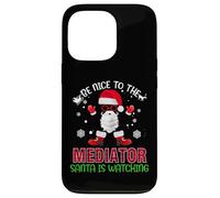 Be Nice To The Mediator Santa Is Watching Christmas Xmas Carcasa para iPhone 13 Pro