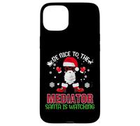 Be Nice To The Mediator Santa Is Watching Christmas Xmas Carcasa para iPhone 15 Plus