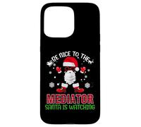 Be Nice To The Mediator Santa Is Watching Christmas Xmas Carcasa para iPhone 15 Pro MAX