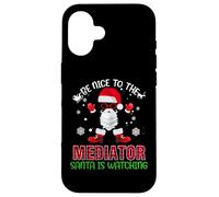 Be Nice To The Mediator Santa Is Watching Christmas Xmas Carcasa para iPhone 16