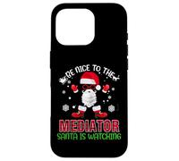 Be Nice To The Mediator Santa Is Watching Christmas Xmas Carcasa para iPhone 16 Pro